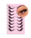Fox Eye Lashes Wispy Eyelashes Natural Look Clear Band Lashes Fluffy Faux Mink Lashes Natural False Lashes Pack by GVEFETIEE 8 Pairs A- Natural - Buy Online on SooperMarket.com