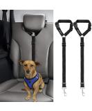 BWOGUE 2 Packs Dog Cat Safety Seat Belt Strap Car Headrest Restraint Adjustable Nylon Fabric Dog Restraints Vehicle Seatbelts Harness Black - Buy Online on SooperMarket.com