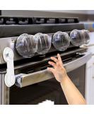 Stove Knob Covers for Child Safety (5 + 1 Pack) Double-Key Design and Upgraded Universal Size Gas Knob Covers Clear View Childproof Oven Knob Covers for Kids, Babies (Clear) - Buy Online on SooperMarket.com