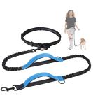 Snocyo Jogging Leash for Dogs | Elastic & Reflective Leash for Medium & Large Dogs | Double Handle & Waist Belt | Black & Blue - Buy Online on SooperMarket.com