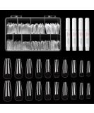 Beetles Long Coffin Fake Gel Nail Tips - 500Pcs Acrylic Press on Nails Clear Artificial False Nails with Nail Glues for Acrylic Nail/Dip Powder Nails/Poly Nail Extension Gel Halloween Nails Art Design A-Long Coffin Nail Ti - Buy Online on SooperMarket.com