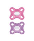 MAM Comfort Pacifiers Set of 2 | Premature & Newborn Friendly | 100% Silicone Soft Skin | 0-3 Months | Pink | International Shipping Available - Buy Online on SooperMarket.com