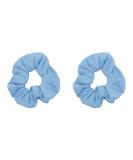 Set of 2 Solid Light Blue Scrunchies by Motique Accessories - Stylish Hair Accessories for All Hair Types - Buy Online on SooperMarket.com