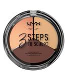 NYX Professional Makeup 3 Steps to Sculpt Face Sculpting Palette Face Powder for Defining Contouring and Highlights 3 Nuances 15 G Medium 03 3StS03 Medium - Buy Online on SooperMarket.com