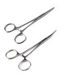 Pair of Fishing Forceps, Straight and Curved, Stainless Steel - Ideal Fishing Pliers for Any Fishing Tackle Kit - Buy Online on SooperMarket.com