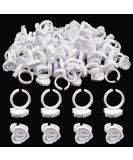 200 PCS Disposable Heart Shape Glue Ring Holders for Eyelash Extension and Nail Art - White - Buy Online on SooperMarket.com