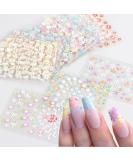 30 Colorful Flower Nail Art Stickers - Self Adhesive Decals for DIY Manicure Decorations - Floral Bow Tie, Daisy, Heart Designs - Nail Art Supplies for Women and Girls - Buy Online on SooperMarket.com