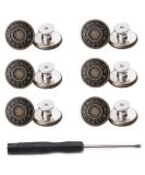GIYOMI 20mm No Sewing Jeans Buttons Replacement Kit - 12 Sets Metal Buttons Repair Combo with Rivets and Screwdrivers | 0.79 inch - Buy Online on SooperMarket.com