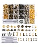 Caydo 400 Set Snap Fasteners Kit for Leather Rivets, Eyelets, Grommets, Snap Buttons - Ideal for Leather Jackets, Jeans - Includes Fixing Tools - Buy Online on SooperMarket.com