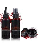 Realistic Halloween Fake Blood Spray & Gel Kit | Edible Washable SFX Makeup for Cosplay Zombie & Vampire Essentials - Buy Online on SooperMarket.com