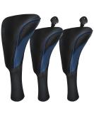 Golf Club Head Covers for Fairway Woods Driver Hybrids 3 Pieces Long Neck Mesh Sports Fan Golf Club Headcovers Set with Interchangeable No. Tags 3 4 5 6 7 X Golf Accessories for Men Women Black Blue - Buy Online on SooperMarket.com