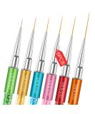 Saviland Nail Art Liner Brushes 6Pcs Nail Gel Polish Painting Nail Design Brush Pen Set with Crushed Diamond Rhinestones Handle for Pulling Lines Nail Art Design Sizes 7/9/11/13/15/21mm NO.1 Nail Art Brushes  - Buy Online on SooperMarket.com