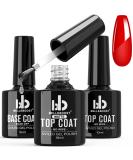 Matte High Gloss Base Coat Top Coat Gel Set - Long Lasting Shine | 3Pcs 10ml/Bottle - Buy Online on SooperMarket.com