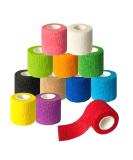 Jurcicat Self-Adhesive Bandage - 12 Rolls (7.5cm x 4.5m) | Air Permeable First Aid & Sports Injury Protection for Humans & Dogs - Buy Online on SooperMarket.com