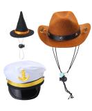 Yewong Pet Sailor Captain Cowboy Witch Hat Set for Halloween Party - 3 Pieces - Buy Online on SooperMarket.com