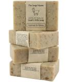 Oatmeal Soap - Pack of 4 Oatmeal & Honey Goat Milk Soap Bars. All Natural Unscented Soap - Wonderful for Sensitive Skin and Suitable for All Skin Types. SLS Free NO Parabens. Handmade in USA. - Buy Online on SooperMarket.com