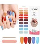 Kalolary 20PCS Nail Adhesive Wrap Nail Gel Polish Strips Full Wraps Nail Polish Stickers Cured Gel Nail Strips Self-Adhesive Gel Nail Wrap Stickers Decals(UV/LED Lamp Required) (Colorful 2) - Buy Online on SooperMarket.com