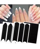 1860 Pcs French Tip Nail Guides  Self-Adhesive French V-Shaped Moon Shaped Manicure Strip Stickers for Edge Auxiliary Black DIY Decoration Stencil Tools(5 Designs  36 Sheets) French Manicure  36 Sheets - Buy Online on SooperMarket.com