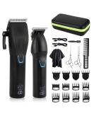 Suttik Professional Hair Clippers & Trimmers Combo Set for Men - Cordless T-Blade Beard Trimmer & Barber Clippers Kit - Black - Buy Online on SooperMarket.com