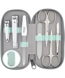 Marqus 7-Piece Manicure Set | Premium Solingen Quality | Real Leather Etui | Patented Glass Files for Hand & Foot Care - Perfect Gift for Men & Women - Buy Online on SooperMarket.com