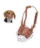 PETCUTE Metal Dog Muzzle - Anti-Biting Barking & Eating Safety Basket - Durable Adjustable Muzzle for Dogs - Brown - Buy Online on SooperMarket.com
