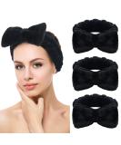 SINLAND Bow Hair Bands Spa Headband for Women Black 3Pack - Ideal for Washing Face and Makeup - Comfortable and Stylish - Buy Online on SooperMarket.com