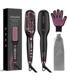 Shop Hair Straightener Brush - Ceramic Hot Comb with 16 Temp Settings Dual Voltage & Anti-Scald for Effortless Styling | Global Shipping Available - Buy Online on SooperMarket.com