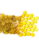 ARSUK Decorative Glass Pebbles Yellow Color Stones Beads Rounded Gems Flat Marble Vase Filler Fire Artificial Crystal Gemstones for Aquarium Mosaic Tiles Vases Craft Garden Flowerpot (70-80pcs) 70-80 yellow pebbles - Buy Online on SooperMarket.com