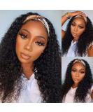 16 Inch Deep Wave Headband Wig | Brazilian Virgin Human Hair | Glueless Curly Wave | 150% Density | Natural Color | Wear and Go Machine Made Wig for Black Women - Buy Online on SooperMarket.com