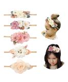 Cinaci 5 pieces Tender Flowers Nylon Terraps Hair tapes Accessories for baby girls newborns infants toddlers and children (5 pieces S0) - Buy Online on SooperMarket.com