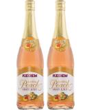 Kedem Sparkling Peach Flavored Grape Juice 25.4oz (2 Pack), No Added Sugar, Non Alcoholic, Kosher for Passover - Buy Online on SooperMarket.com
