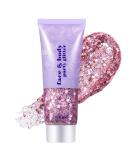 Go Ho Pink Face & Body Glitter Gel - Holographic Chunky Sequins Glitter for Concerts & Festivals | Long Lasting Glitter Makeup for Eye, Lip, Hair & Nails - 52g - Buy Online on SooperMarket.com