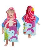 Supgomax Hooded Bathing Poncho for Kids - Cartoon Absorbent Beach Towel & Baby Hooded Towel for Swimming Shower & Mermaid Fun - Buy Online on SooperMarket.com