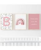 Pompom Prints Set of 3 Rainbow Nursery Prints | Scandi Boho Style Decor for Girls Bedroom | Playroom Wall Art (5x7 Inch) - Frames Not Included - Buy Online on SooperMarket.com