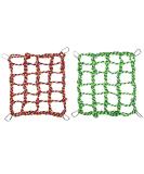 Bohue 2Pcs Colorful Woven Climbing Net Pet Hammock Netting Toy Hanging Hammock Net with 4 Hooks Small Animal Supplies Rope Ladder for Parrot Bird Hamster Squirrel - Buy Online on SooperMarket.com