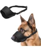 Pubiao Nylon Mesh Dog Muzzle - Breathable Soft Guard for Biting & Chewing - Adjustable Anti-Barking Puppy Muzzle (Black L) - Buy Online on SooperMarket.com