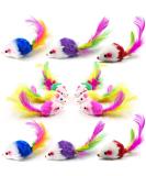 Darglino Cat Mice Toys for indoor Cats 12PCS 5 Color Variety Mouse Cat Toy Mice Cat Toy Mouse for Cats Fur Mice Cat Toys Mice Cat Feather Toys with Rattle Sounds Mixed Pack Cat Mouse toy for Cats - Buy Online on SooperMarket.com