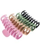 Tocess Large Hair Claw Clips for Women - Strong Hold 4.33 Inch Matte Clips (4 Pcs) - Ideal for Thin, Thick, Curly Hair - Black, Khaki, Pink, Green - Buy Online on SooperMarket.com