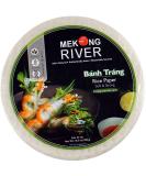 Lyan Mekong River Banh Trang Vietnamese Rice Paper Wrappers, Spring Roll Wrappers, Rice Wrappers for Vegan Spring Rolls- (300g Round 22cm) New Original Rice Paper - Buy Online on SooperMarket.com