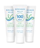 BERGMAN KELLY Travel Size 2-in-1 Shampoo & Conditioner - White Tea (1 Fl Oz, 100 Pack) | Revitalizing Hotel Toiletries for Guests - Buy Online on SooperMarket.com