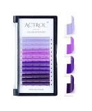 Ombre Purple Colored Eyelash Extensions 14mm D Curl Easy Fan 0.07mm | Gradient Colored Lashes for Volume | Self Shadow Premade Lash - Buy Online on SooperMarket.com