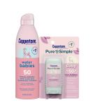 Coppertone WaterBabies SPF 50 Sunscreen Spray & Pure and Simple Stick Bundle (6oz Spray & 0.49oz Stick) - Buy Online on SooperMarket.com