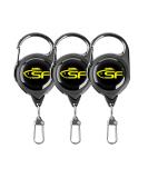 3Pcs SF Fly Fishing Zinger Retractor Combo Steel Cord Black Carabiner | Angler Tool Gear - Buy Online on SooperMarket.com
