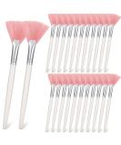 24-Piece Soft Fan Brush Set for Face Masks & Makeup - Pink Esthetician Tools - Buy Online on SooperMarket.com