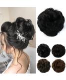 JJstar Messy Hair Bun Curly Wavy Hair Scrunchies Accessories Pieces for Women Girls Synthetic Hair Chignons (Off Black) - Buy Online on SooperMarket.com