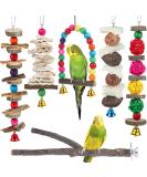 Bird Perch Bird Toys Parakeet Toys 6 Pack Bird Cage Accessories Wooden Chew Toys Perch Stand for Parrot Conure Cockatiel Lovebird Parrotlet Budgie Finches and Other Small to Medium Sized Birds - Buy Online on SooperMarket.com