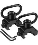 LONSEL 360 Rotation Picatinny Sling Swivel Mounts 2 Pack - Black | 1.25 Push Button QD | 2 Point & Traditional Sling Rail Mount - Buy Online on SooperMarket.com
