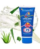 Moisturizing Sunscreen Lotion SPF 75 with Aloe Vera - Acne-Prone Skin | UVA UVB Protection | 3oz - Buy Online on SooperMarket.com