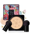 NUIBO Mushroom Head Air Cushion CC Cream Foundation + 2PCS Sponges | Moisturizing BB Cream, Long Lasting Matte Concealer | Ivory Shade - Buy Online on SooperMarket.com