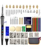 Aipudi Wood Burning Kit - 75Pcs with LCD Display & Adjustable Temperature | Soldering, Embossing, Carving Tips | Gray Carrying Case - Buy Online on SooperMarket.com